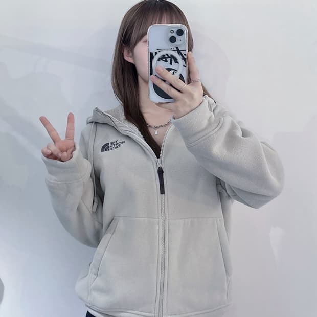 노스페이스 모카 후드 후리스 집업