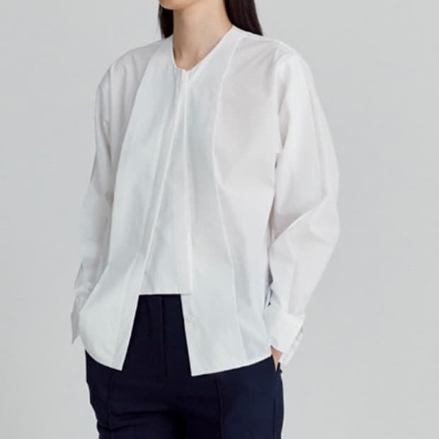 렉토 Buttoned placket blouse white 
