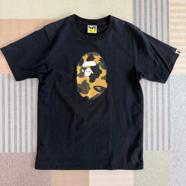BAPE 베이프 카모 반팔 티셔츠 블랙 m사이즈