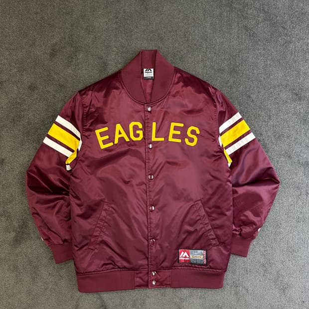 마제스틱 이글스 버건디 춘추 점퍼 L