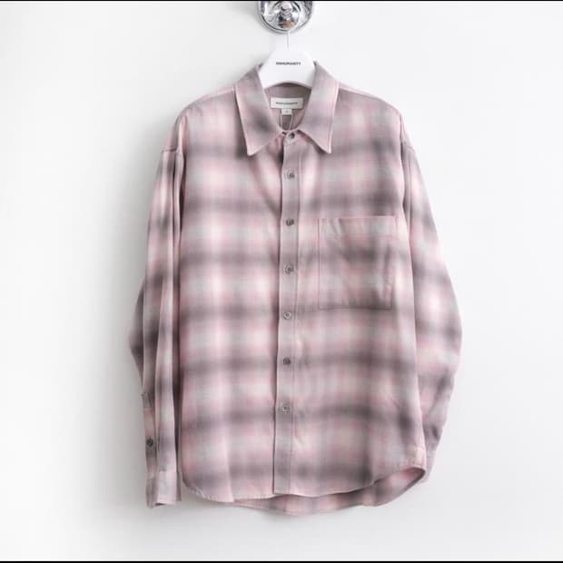 999휴머니티 easy check shirt brick ombre /