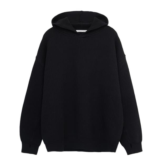 4) 폴리테루 휴먼인덱스 휴먼 니트 후디 블랙