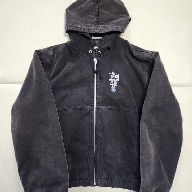 스투시캔버스인슐레이티드워크자켓 블랙 xxl