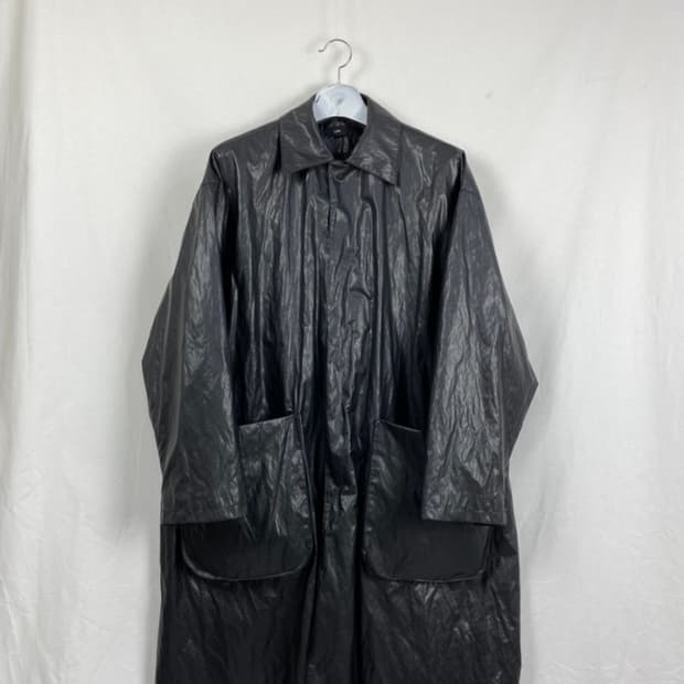 Lcbx/metallic eco leather coat