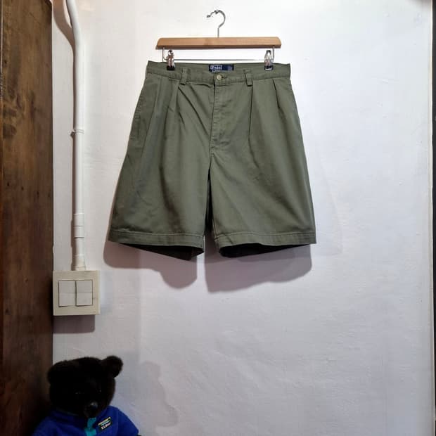 90s 폴로 USA 플리츠 치노 쇼츠 (Polo Short)