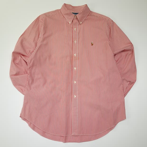 CL576 3XL 폴로 코튼 스트라이프 멀티포니 레드 셔츠 남방