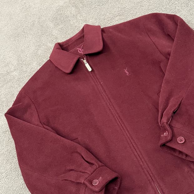 [정품/95] 입생로랑 로고 울 블루종 자켓