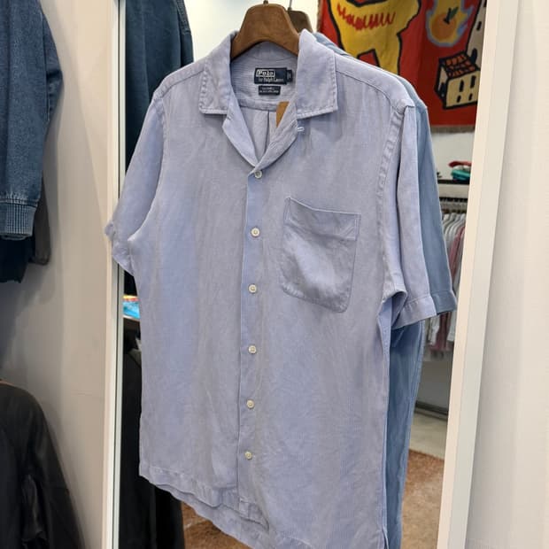 90s Polo RL 폴로 랄프로렌 CALDWELL 린넨 HBT 반팔셔츠