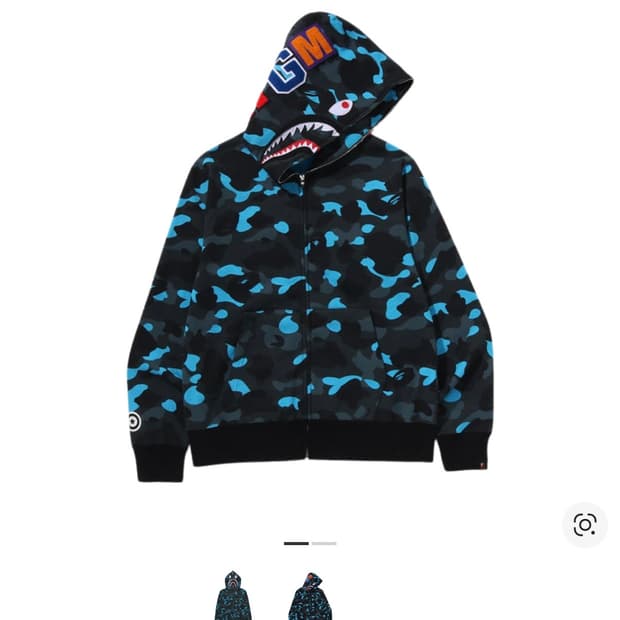 베이프 x 헬리녹스 15주년 샤크 풀 집 후드 블랙