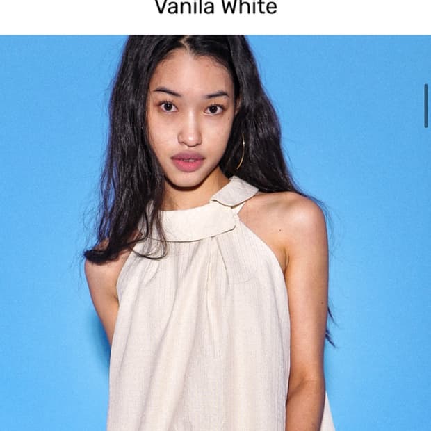 오운서 Solara Vanilla check Halter Top