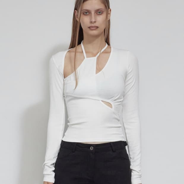 보헤미안서울 홀터 레이어드 슬리브 화이트