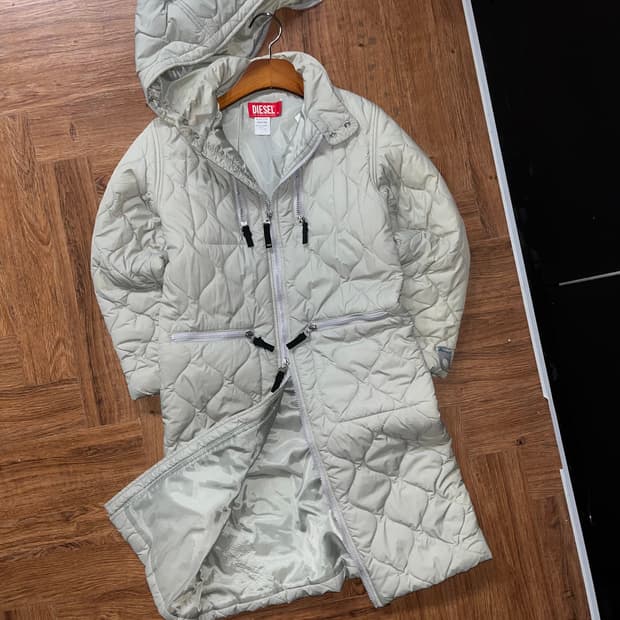 Diesel 디젤 퀄팅 후드 롱자켓