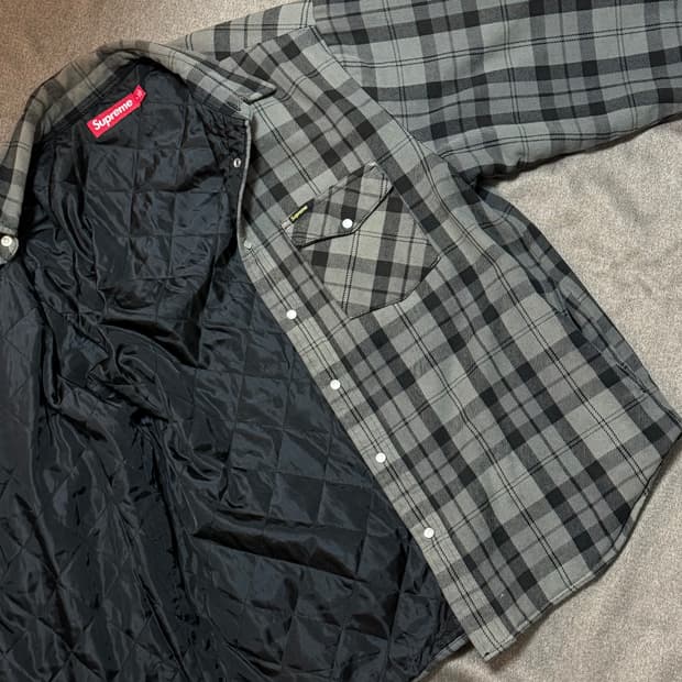 슈프림 블랙/체크 셔츠
