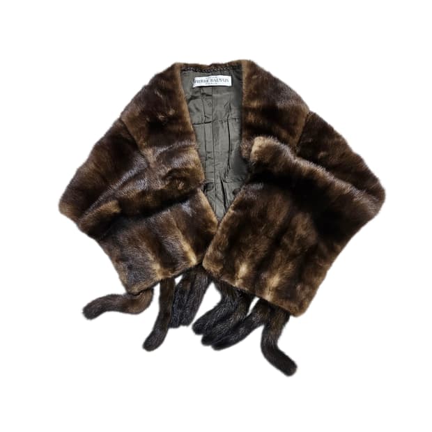 피에르발망 브라운 밍크 숄 머플러