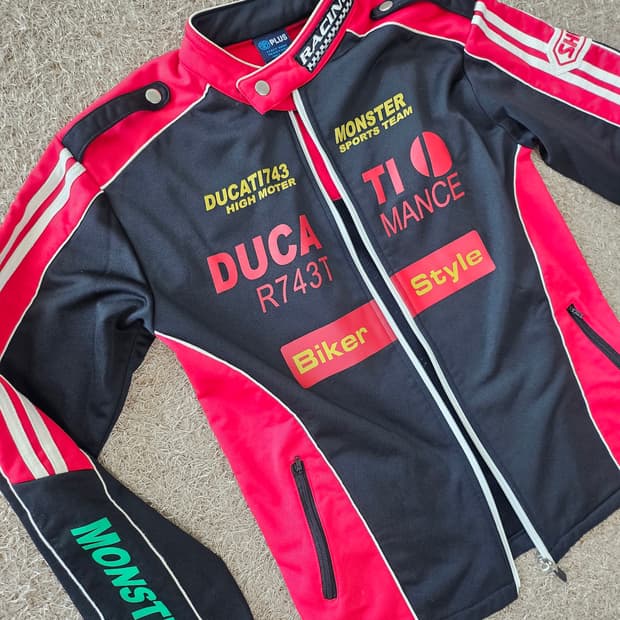 일본(L-95)두가티 빈티지 바이크 라이딩 자켓 
