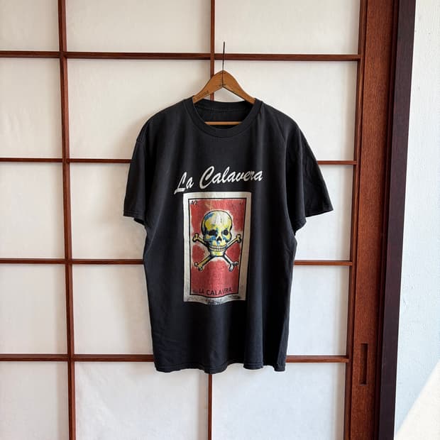 빈티지 Loteria 스컬 티 100 