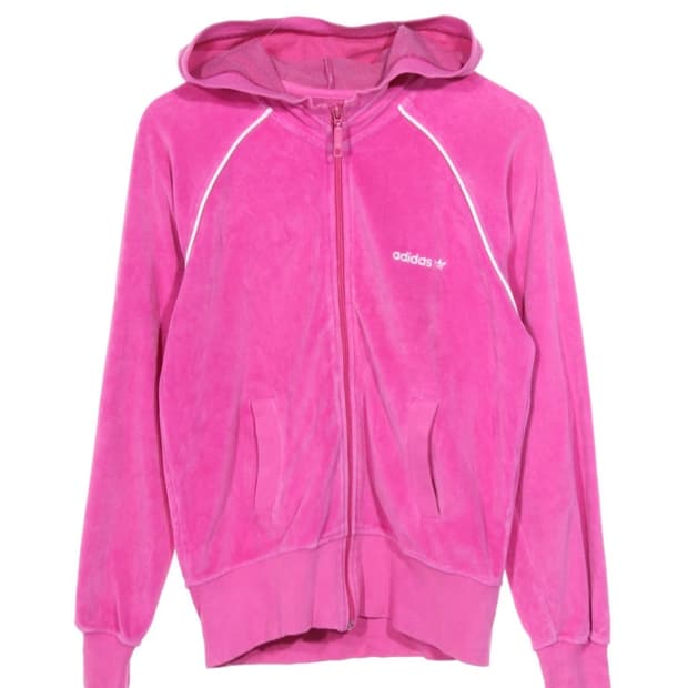 아디다스 파이핑 벨벳 벨루아 후드집업