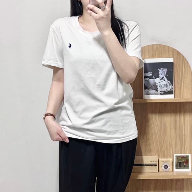 [정품] 폴로 화이트 / 네이비포니 반팔티 [ L ]