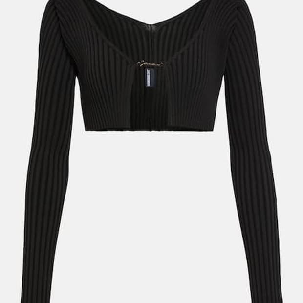 자크뮈스 라 마이어 프라루 크롭 가디건 블랙 38