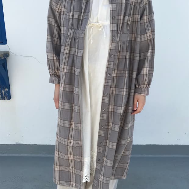 사만사모스 체크 원피스 겸 자켓