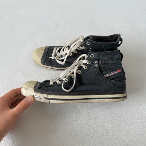[280]디젤(DIESEL) 데님 하이 스니커즈