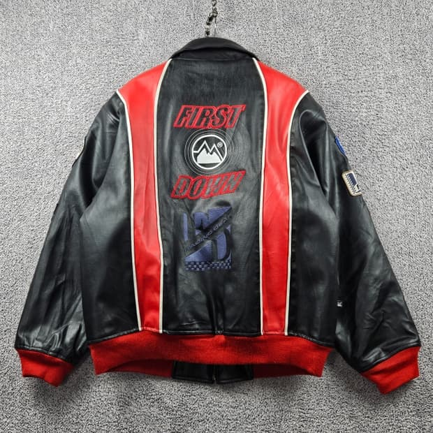 퍼스트 다운 레드트림 레이싱 기어 터보 풀 가죽자켓 (L) / 11107
