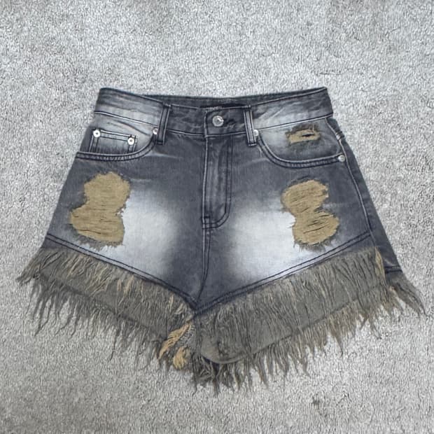 보헤미안서울 데미지 워싱 쇼츠 그레이 23 S