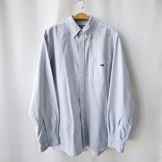 노스페이스 나나미카 퍼플 라벨 스트라이프 옥스포드 셔츠 블루 M