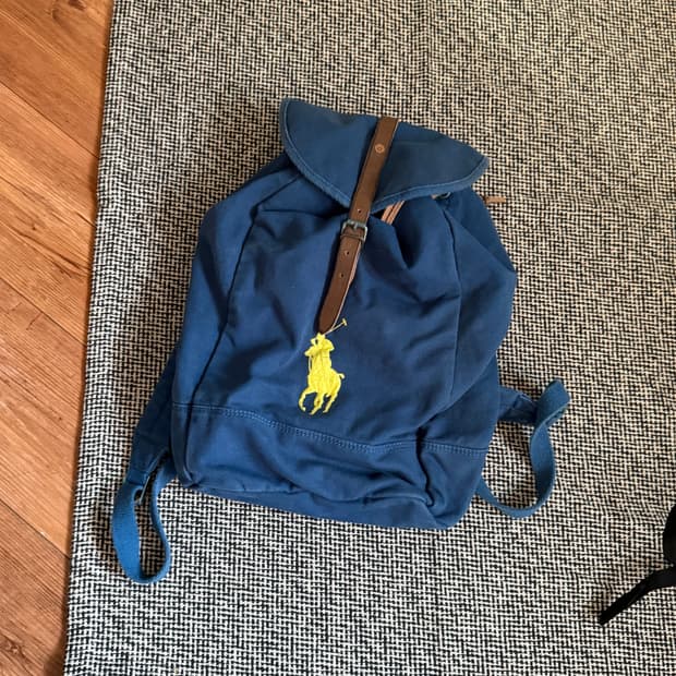 폴로랄프로렌 빅포니 캔버스 백팩 블루