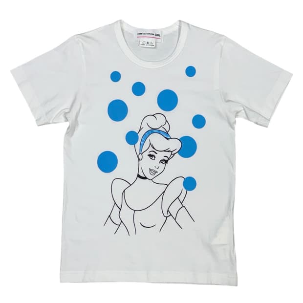 2018 꼼데가르송 x 디즈니 신데렐라 폴카닷 반팔 티셔츠