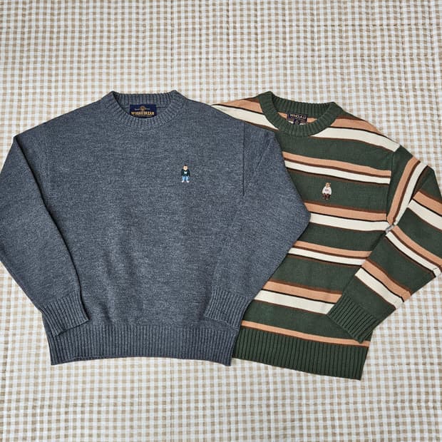 후아유 춘추용 긴소매 니트 남자100 (2벌가격)