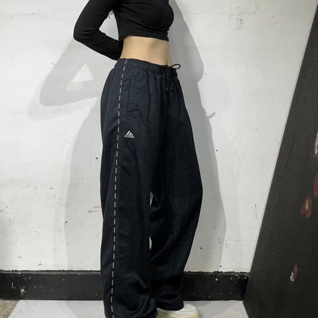 아디다스 블랙 사이드 라인 포인트 트랙 팬츠 추리닝 바지 L