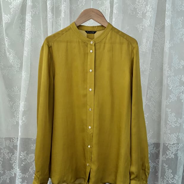 L) 마시모두띠 실크 100 블라우스 올리브