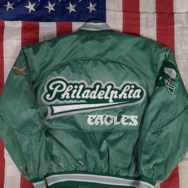 80's 빈티지 NFL 필라델피아 이글스 사틴 바시티자켓