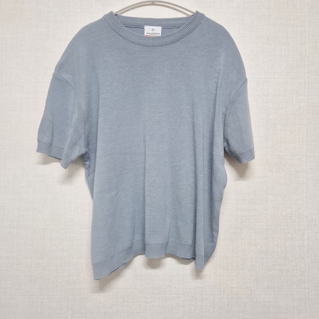 하늘 니트 반팔티셔츠