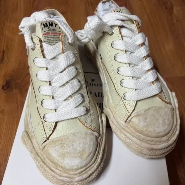 메종 미하라 야스히로 피터슨23 OG 솔 크랙킹 레더 로우탑