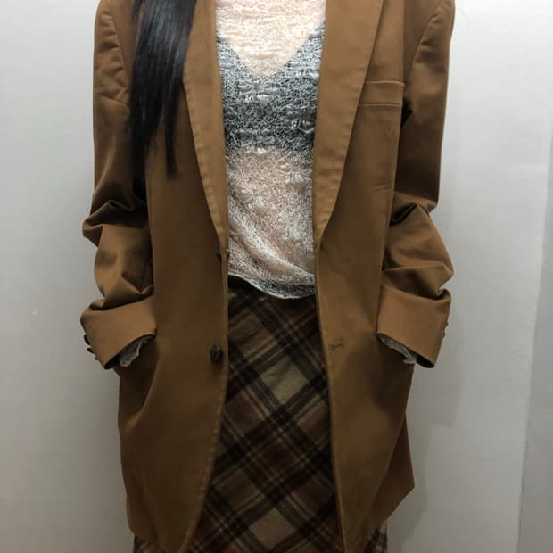 빈티지 브라운 코튼 자켓