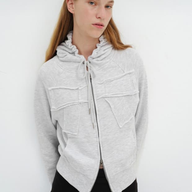 CERRIC 빅 리본 후드집업 BIG RIBBON ZIPUP / 멜란지