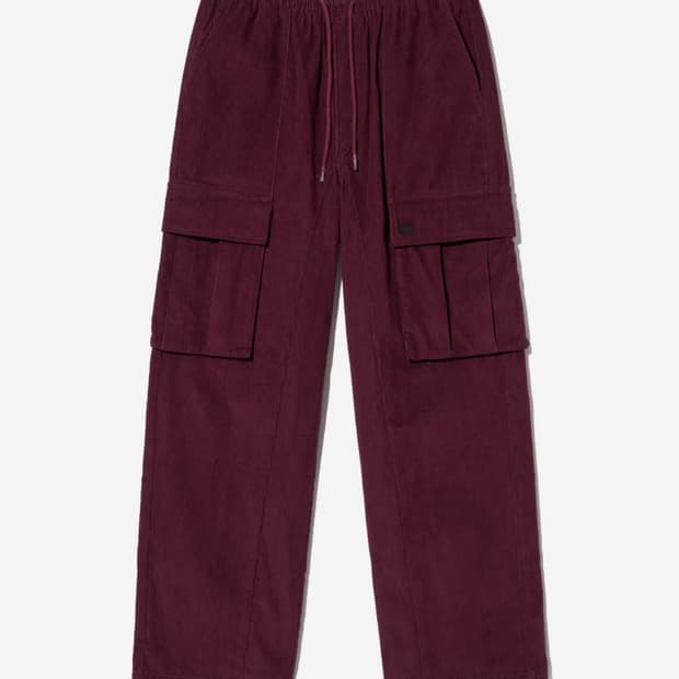 CORDUROY POCKET PANTS - BURGUNDY