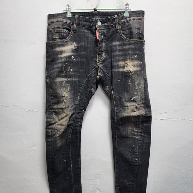 디스퀘어드2 바이커진 흑청바지 