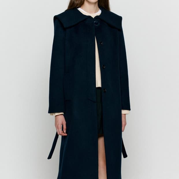 비뮤즈맨션 세일러 롱 코트 네이비 