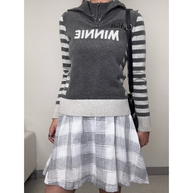 빈티지 디즈니 그레이 울 니트