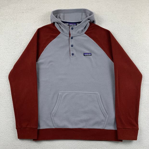 파타고니아 MICRO D 플리스 후디 버건디/그레이