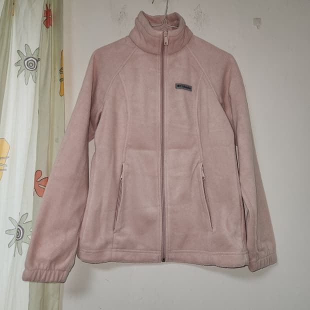컬럼비아 핑크색 여성 플리스 자켓 S