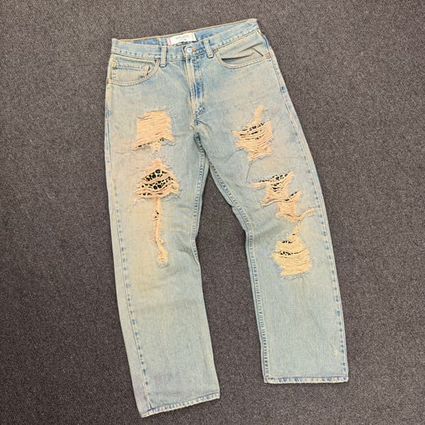 33)리바이스 빈티지 505 오렌지탭 레오파드 데님팬츠