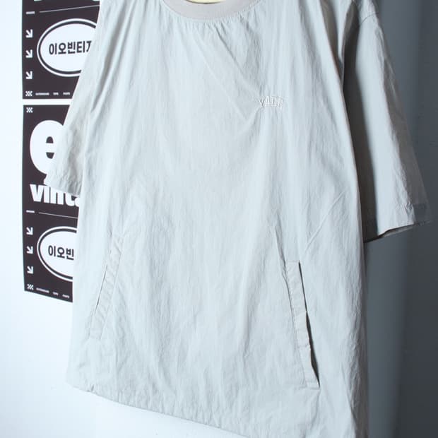 (L-2XL) 예일 집업 바람막이 점퍼자켓 반소매 우븐 웜업-H32671