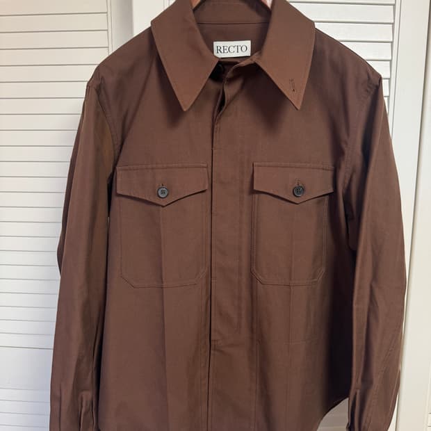 렉토 워크 아우터 셔츠 자켓 브라운 오버핏 s