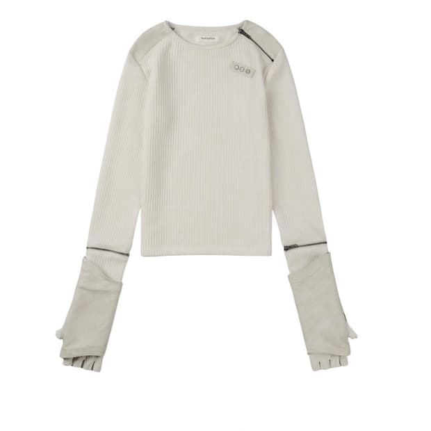 보니앤키예 Detachable Zipper Leather Top (Ivo