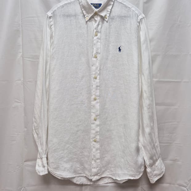 폴로 린넨 셔츠 화이트 큐알인증