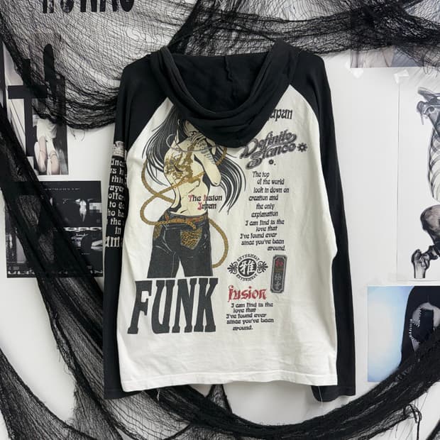 Oriental mood printing hoodie longsleeve